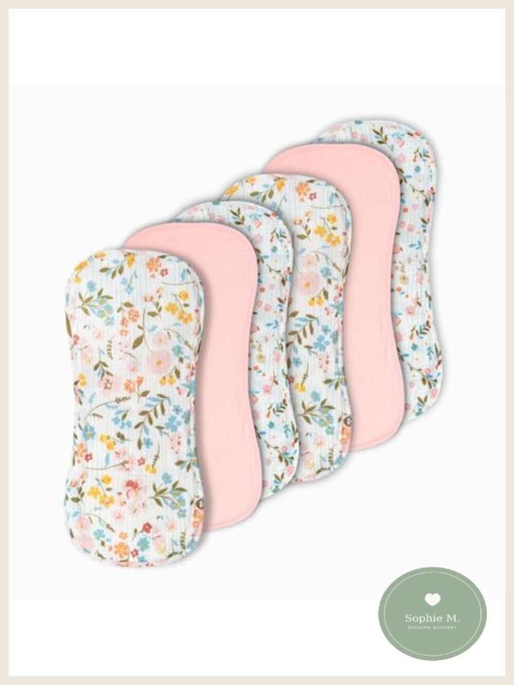 100% Cotton Muslin Burp Cloths 6 Pack 20x9 Soft Absorbent for Baby Girl